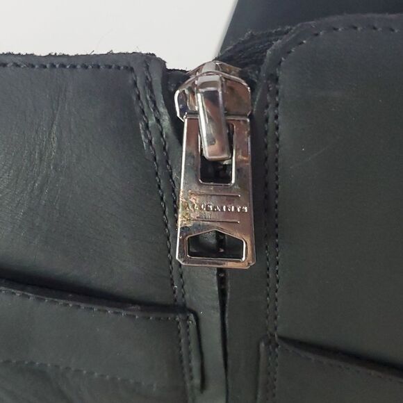 All Saints Aden Black Leather Ankle Heeled Boots Buckle Detail Women's EU 40 - Picture 7 of 14